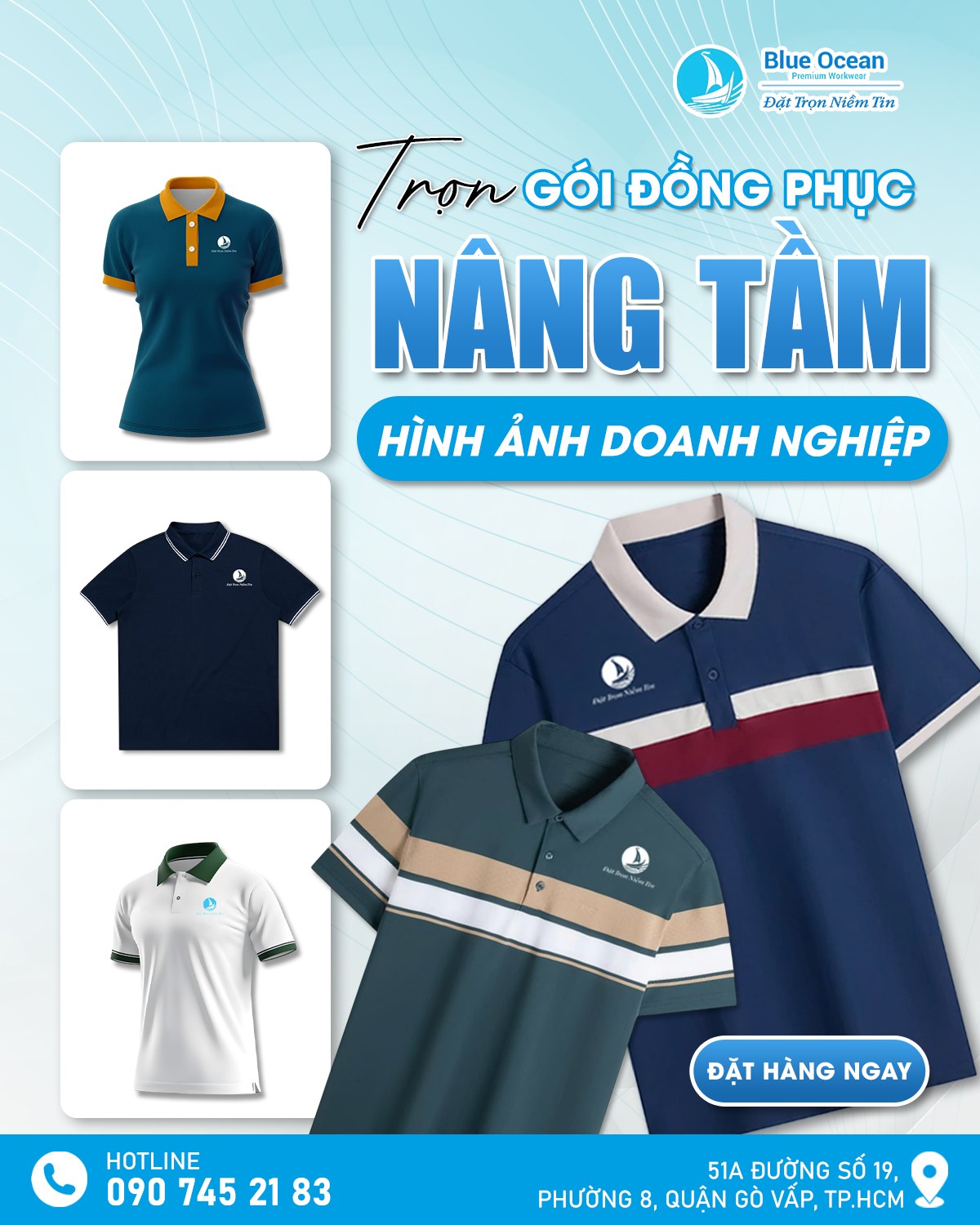Xưởng sản xuất đồng phục giá sỉ Blue Ocean – Giải pháp tiết kiệm cho doanh nghiệp sản xuất, phân phối và thời trang